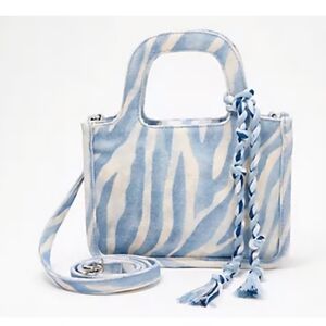 NWT Vince Camuto Bag Printed Small Canvas Small Tote Oriel Two Tone Zebra Purse